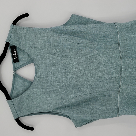 Lulu's Winsome Backless Skater Mini Dress Mint Blue with Pockets Fit & Flare - Picture 3 of 11